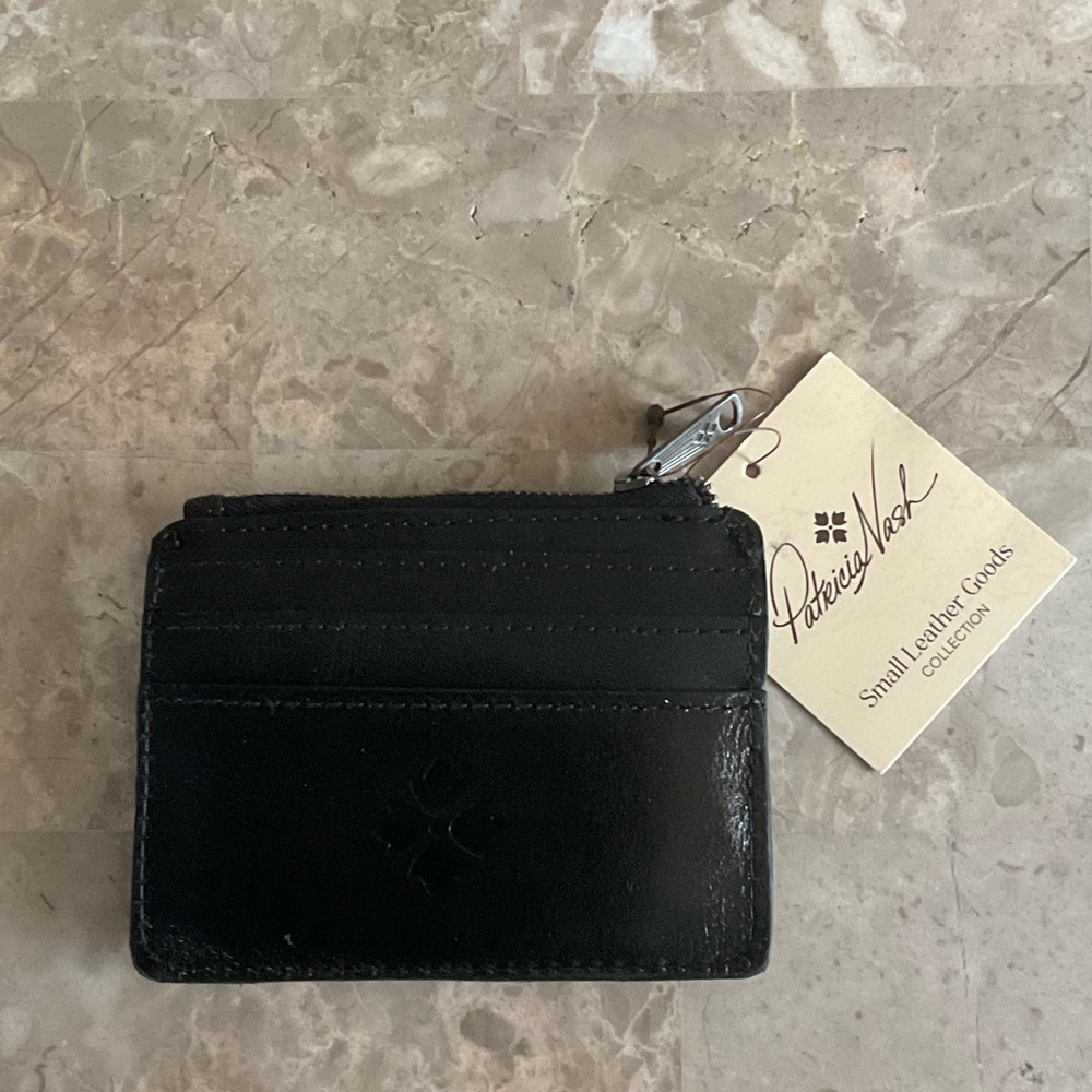 Patricia Nash Black Leather Card Holder - Picture 2 of 3